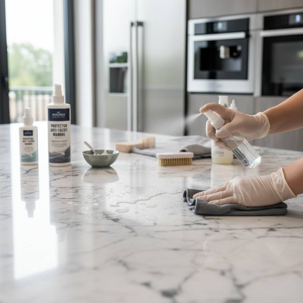 Entretien Plan travail Marbre : Maîtriser sa Protection pour un Luxe Durable