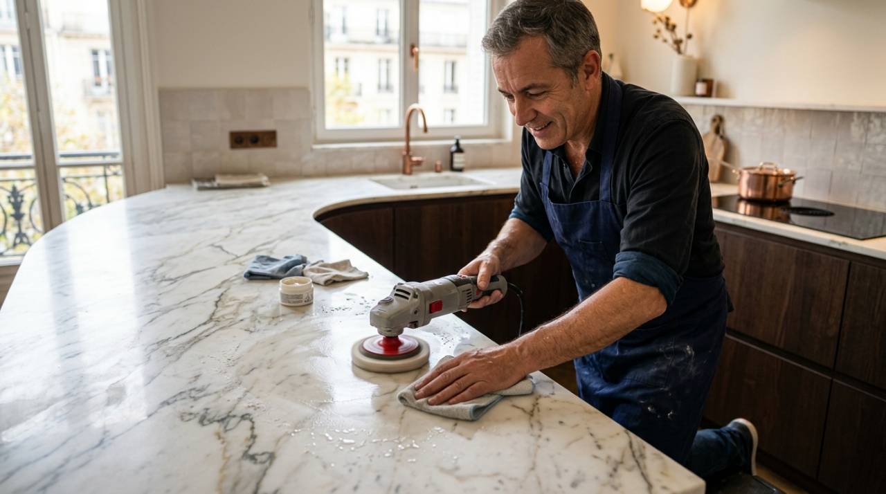 Plan de travail en marbre : les secrets d&rsquo;un entretien d&rsquo;exception